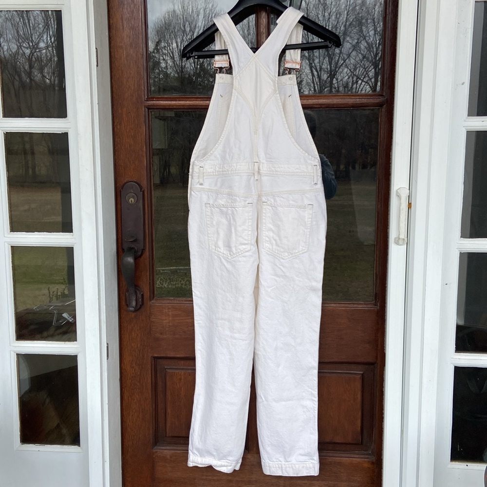 Free Prople White Denim Overalls Jumpsuit - Picture 4 of 8